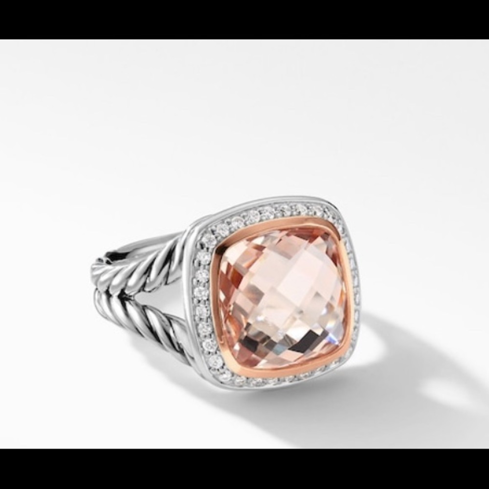 David Yurman Morganite Albion Ring with Rose Gold
